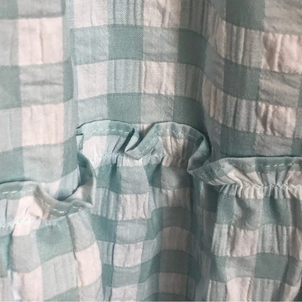 NWOT Talulah 2 Pcs Gingham Sleeveless Top Tiered Skirt Blue White Size M - Picture 15 of 15